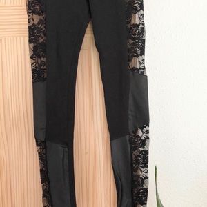 Black Lace sided leggings